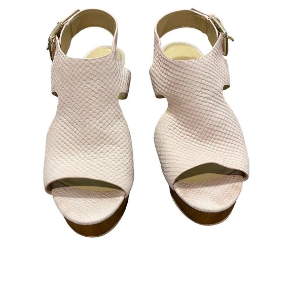 Michael Kors Josephine Wedge Soft Pink Leather Platform Sandals Womens 11M w/Box - Picture 3 of 12